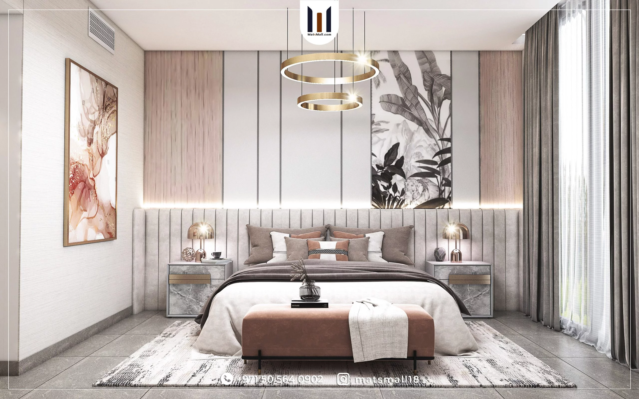 شركة تصميم ديكورات غرف نوم 3D في أبوظبي